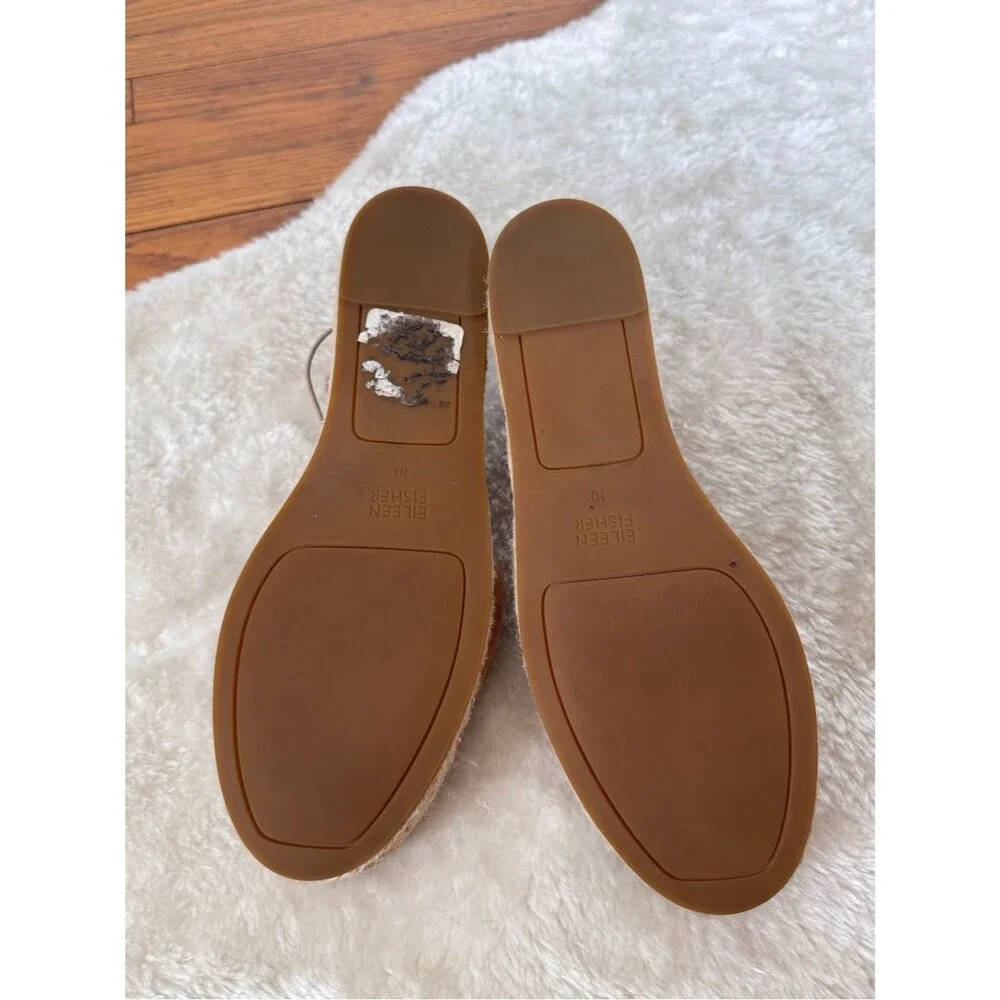 Eileen Fisher Women's Lace-Up Suede Leather Espadrille Flats in Tan